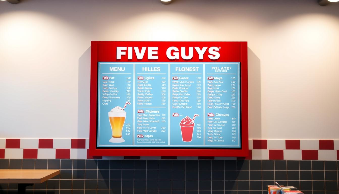 Five Guys Milkshake Menu