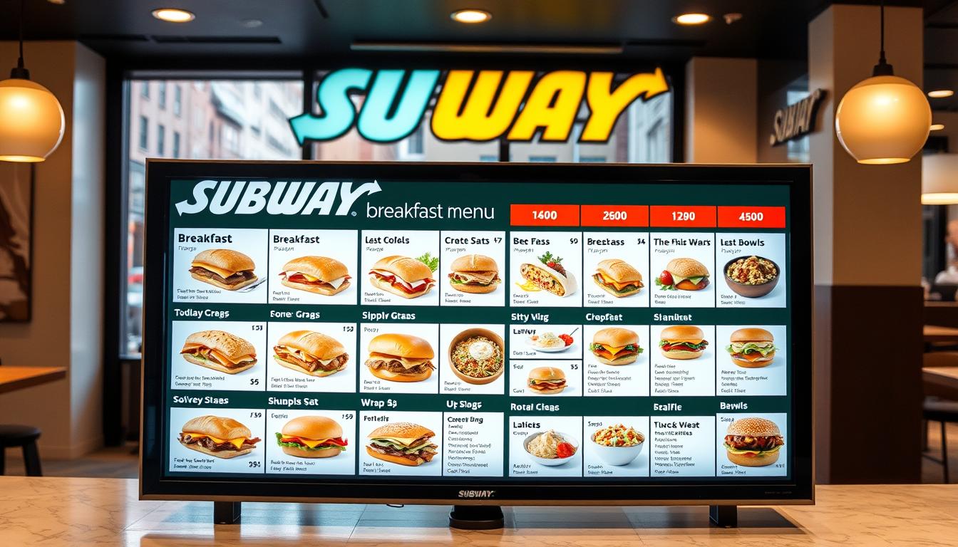 subway breakfast menu
